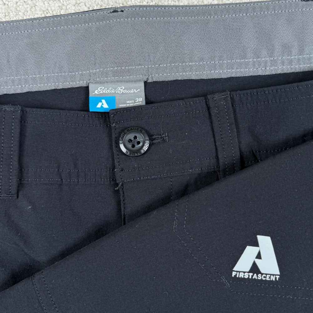 Eddie Bauer Mens 38 Black 11" First Ascent Guide Pro Nylon Hiking Shorts